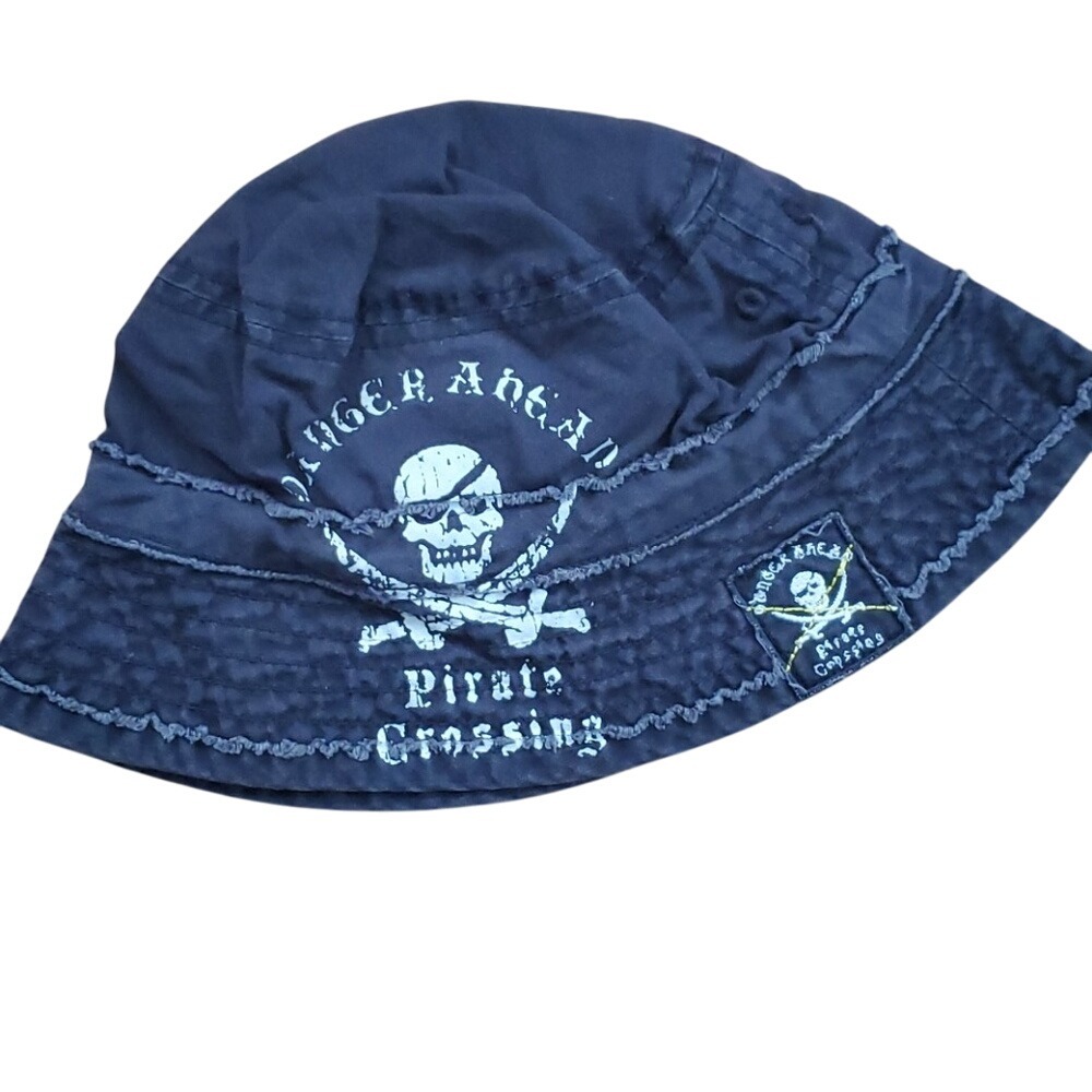 Amy Coe Boys Pirate Skull Brim‎ Hat Blue Size 5T